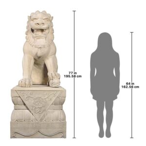 Design Toscano NE9190162 49 1/2 Inch Female Foo Dogs with Plinth