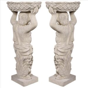 Design Toscano NE9210129 17 1/2 Inch Young Bacchus Planters Statues Set Two