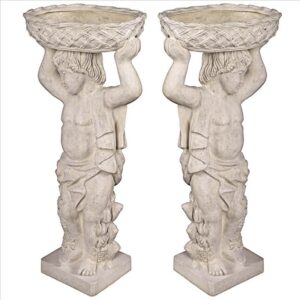 Design Toscano NE9210129 17 1/2 Inch Young Bacchus Planters Statues Set Two