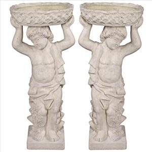 Design Toscano NE9210129 17 1/2 Inch Young Bacchus Planters Statues Set Two