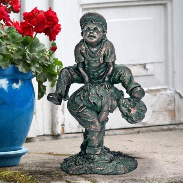 Design Toscano NG30439 10 Inch Leap Frogging Playing Boys Statue