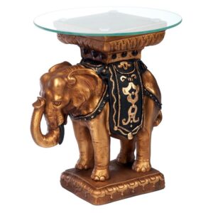 Design Toscano NG30585 19 1/2 Inch Maharajah Golden Elephant Table