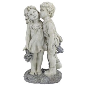 Design Toscano NG30739 11 Inch Young Sweethearts Kissing Children