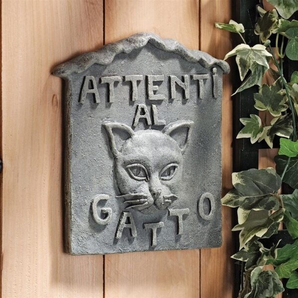 Design Toscano NG31604 9 Inch Beware of Cat or Attenti Al Gatto Plaque