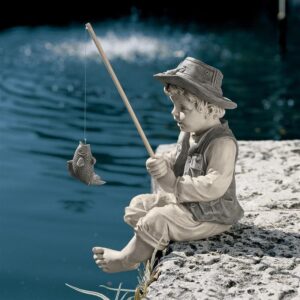 Design Toscano NG32122 9 1/2 Inch Frederic The Little Fisherman Statue