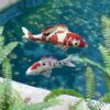 Design Toscano NG930479 4 Inch Set of Med and Lg Japanese Koi