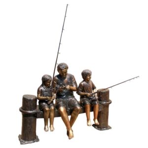 Design Toscano PB1050 63 Inch Family Fishing Statue - Bronze