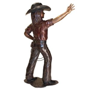 Design Toscano PB1052 31 Inch Little Cowgirl Hand Up