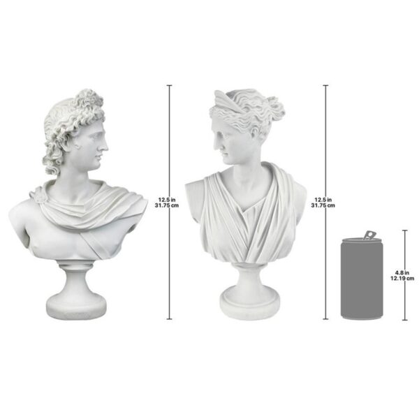 Design Toscano PD9725 8 1/2 Inch Set of Diana of Versailles and Apollo Belvedere