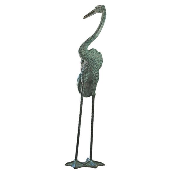 Design Toscano PK7451 24 Inch Colossal Curved Neck Crane Statue - Bronze