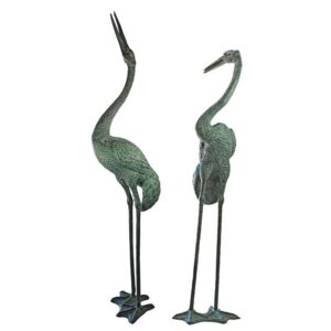 Design Toscano PK9745 Colossal Cranes Statue Set - Bronze