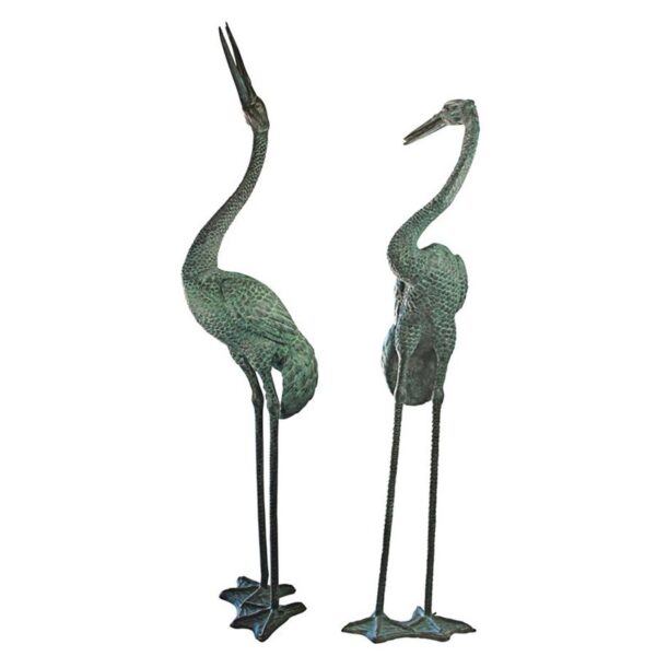 Design Toscano PK9745 Colossal Cranes Statue Set - Bronze