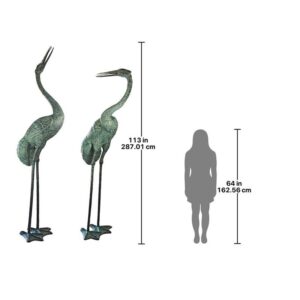 Design Toscano PK9745 Colossal Cranes Statue Set - Bronze