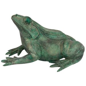 Design Toscano PN57921 9 1/2 Inch Medium Bull Frog Statue - Bronze