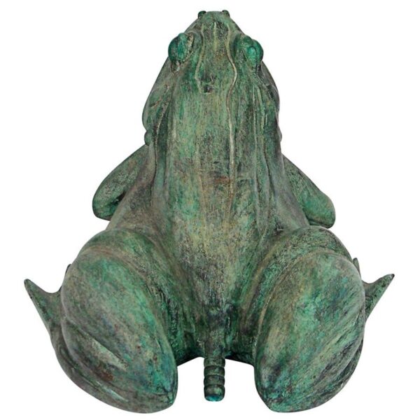 Design Toscano PN57921 9 1/2 Inch Medium Bull Frog Statue - Bronze