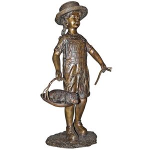 Design Toscano PN6060 18 Inch Hatti with Her Puppy - Bronze