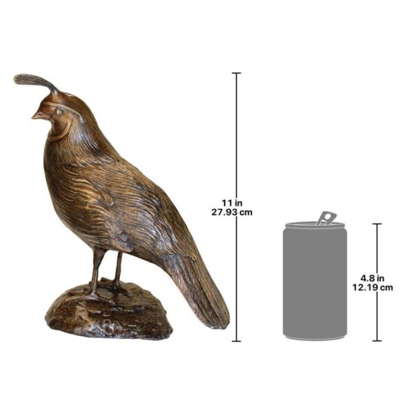 Design Toscano PN6211 6 Inch Male California Quail Statue - Bronze