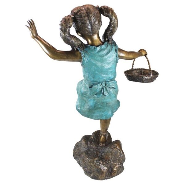 Design Toscano PN6326 29 1/2 Inch Skipping Flower Girl with Basket - Bronze