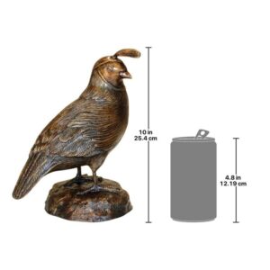 Design Toscano PN6676 5 1/2 Inch Female California Quail Statue - Bronze