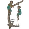 Design Toscano PN6715 43 Inch Frolicking Fisher Boys on Tree - Bronze