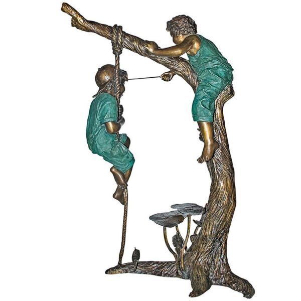 Design Toscano PN6715 43 Inch Frolicking Fisher Boys on Tree - Bronze