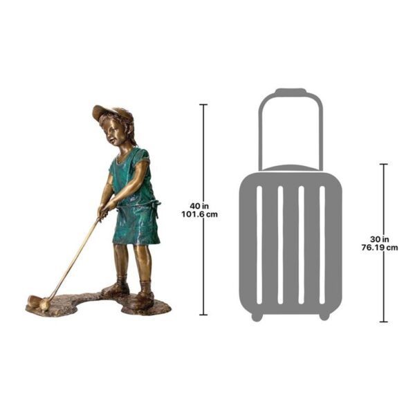 Design Toscano PN6755 29 Inch Gabrielle Girl Golfer Statue - Bronze