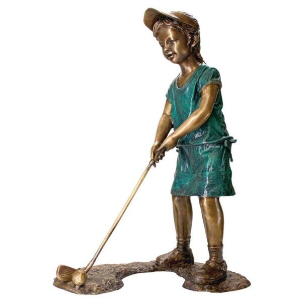 Design Toscano PN6755 29 Inch Gabrielle Girl Golfer Statue - Bronze