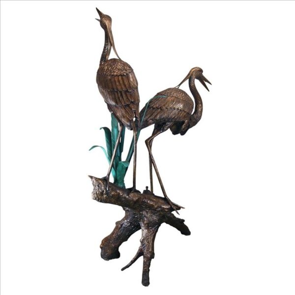 Design Toscano PN6805 57 1/2 Inch Two Herons on a Log Statue - Bronze