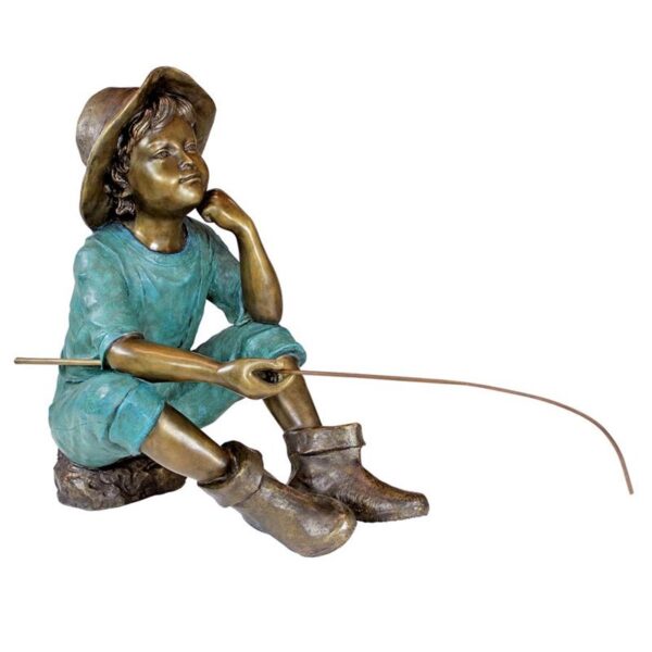 Design Toscano PN6961 29 Inch Fish Wish Fisherboy Statue - Bronze