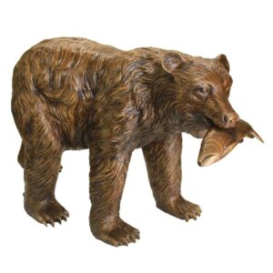 Design Toscano PN7217 41 Inch Fisherman Bear Piped Statue - Bronze