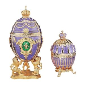 Design Toscano QF9911 3 Inch Faberge Style Eggs, Set of 2