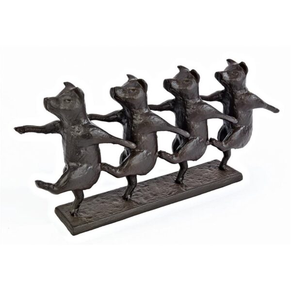 Design Toscano QH10058 15 Inch Dancing Pigs Chorus Line Statue - Bronze