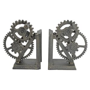 Design Toscano QH9631 15 1/2 Inch Industrial Gear Iron Bookends