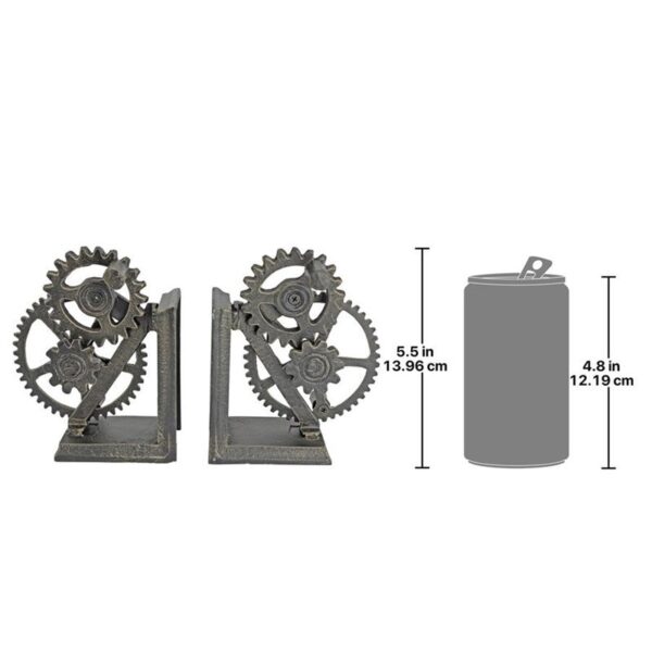 Design Toscano QH9631 15 1/2 Inch Industrial Gear Iron Bookends