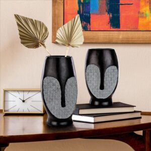 Design Toscano QL10089 3 1/2 Inch Contemporary Cubist African Mask Sculptural Vase Set