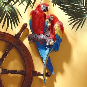 Design Toscano QL11295 9 1/2 Inch Tropical Scarlet Macaws