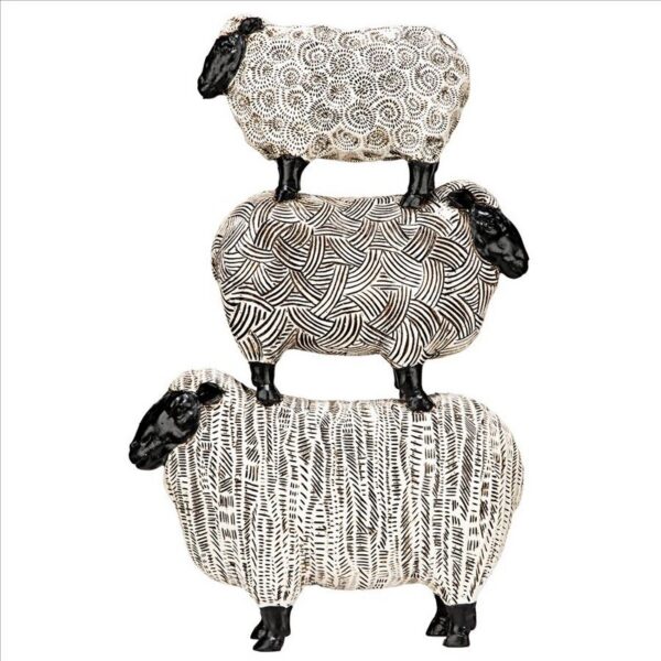 Design Toscano QL1502 9 Inch Stacked Sheep Spirit Animal Statue