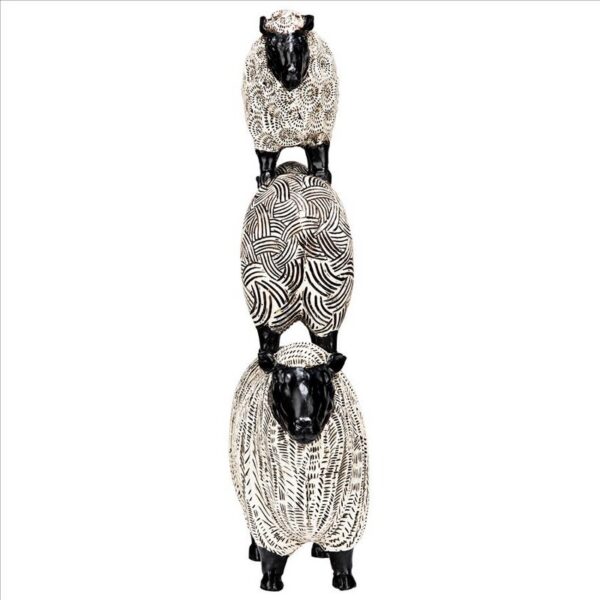 Design Toscano QL1502 9 Inch Stacked Sheep Spirit Animal Statue