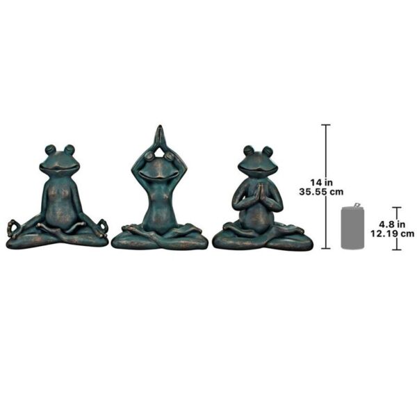 Design Toscano QL180583 14 Inch Yoga Frog Statues, Set of 3