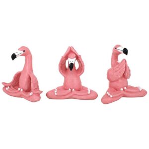 Design Toscano QL180588 13 1/2 Inch Large Zen of Flamingo Yoga Statues - Pink