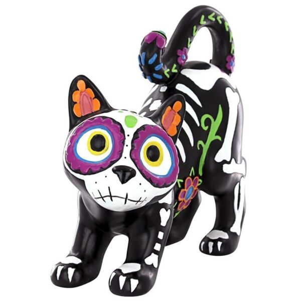 Design Toscano QL180934 5 1/2 Inch Dia De Los Muertos Gatto Skeleton Cat