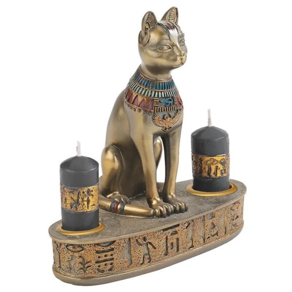 Design Toscano QL194545 4 1/2 Inch Altar of the Goddess Bastet Candle Holder