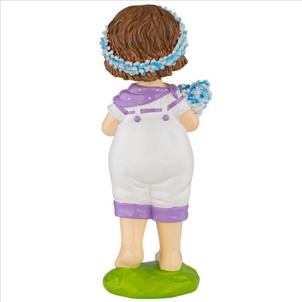 Design Toscano QL215172 7 Inch Bluebonnet Twins Springtime Child Garden Statue Thierry Boy