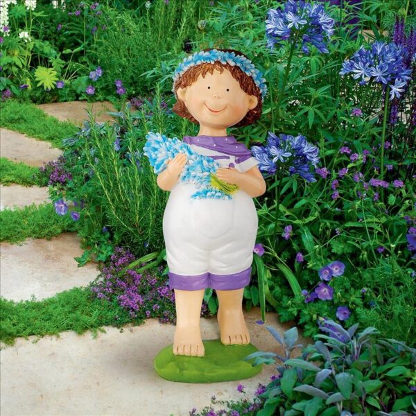 Design Toscano QL215172 7 Inch Bluebonnet Twins Springtime Child Garden Statue Thierry Boy