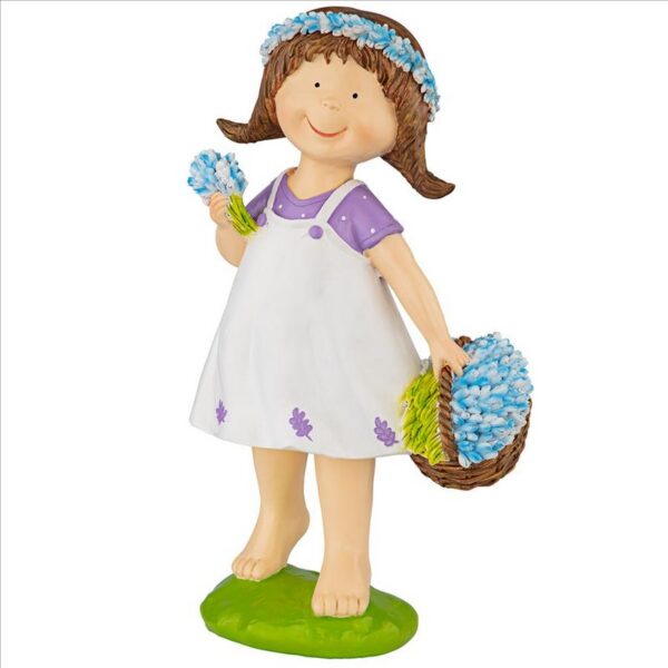 Design Toscano QL215174 7 Inch Bluebonnet Twins Springtime Child Garden Statue Juliette Girl