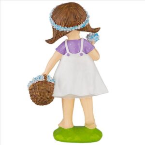 Design Toscano QL215174 7 Inch Bluebonnet Twins Springtime Child Garden Statue Juliette Girl