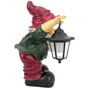 Design Toscano QL30314 11 Inch Edison with Solar Lantern Gnome Statue