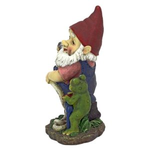 Design Toscano QL306832 7 Inch Firefighter Franz and Frog Gnome Statue