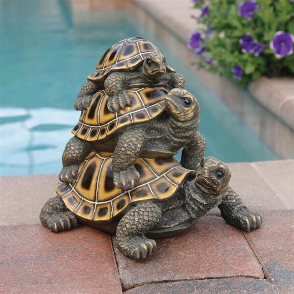 Design Toscano QL56360 7 1/2 Inch Medium Threes a Crowd Turtle Statue