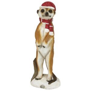 Design Toscano QL57961 6 Inch Merry Meerkat Holiday Greeter Statue